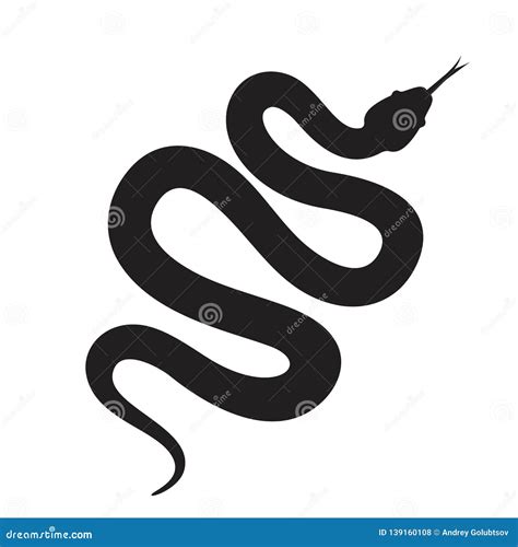 Snake Silhouette Vector Icon. Long Cobra or Python Snake Creeping Stock ...