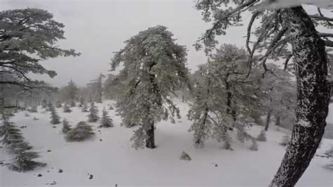 Troodos Mountain Heavy Snow ..Cyprus From Air .. By Manos - YouTube