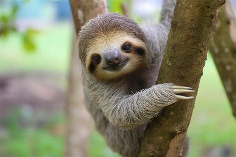 Premium AI Image | Baby Sloth in Tree in Costa Rica Generative AI