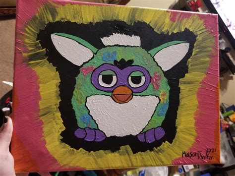 The Root of All Evil Furby Acrylic Painting | Etsy