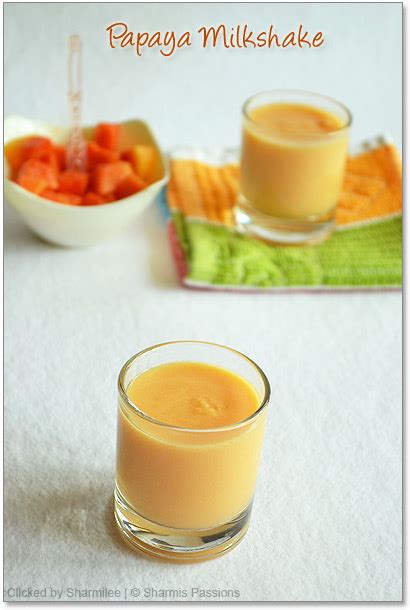 Papaya Milkshake Recipe - Sharmis Passions