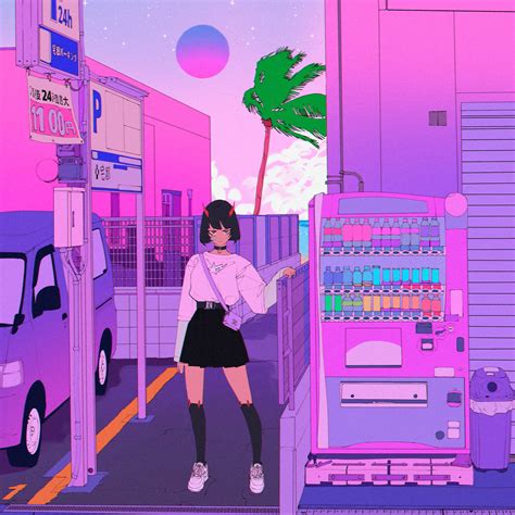 Download a girl standing in front of a vending machine Wallpaper | Wallpapers.com