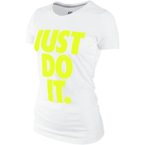 Nike Just Do It Women's T-Shirt - White, M ($28) liked on Polyvore ...