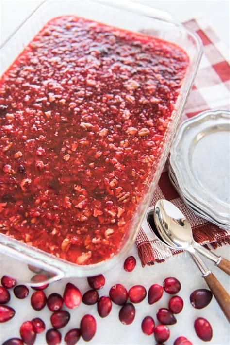 Cranberry Jello Salad with Cream Cheese Topping - House of Nash Eats