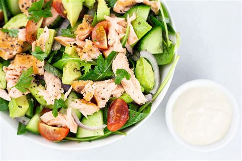 Smoked Salmon Avocado Salad with Lemon Cashew Dressing - Love Food Nourish