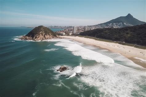 Premium AI Image | Aerial view of beach in brazil south america