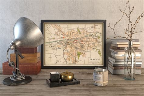 Damascus Old Map Historical Map Print, Available on Paper or Canvas - Etsy