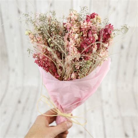 Pink Dried Flower Mini Bouquet By Shropshire Petals ...