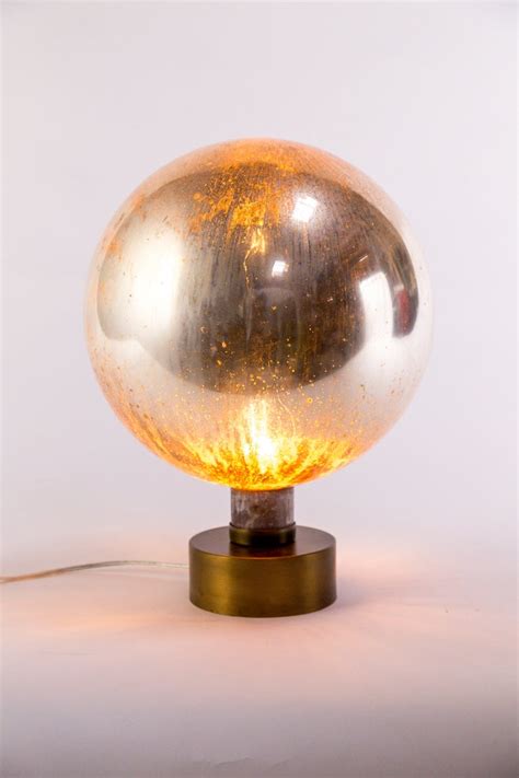 Mercury Glass Sphere Table Lamp at 1stDibs