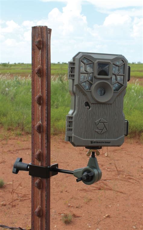 HME HMETPCH T-Post Trail Camera Holder Camera Mount Black - White Birch Armory