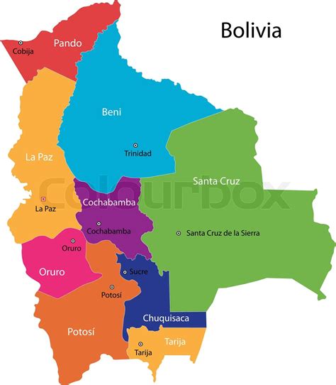 Bolivia map | Stock vector | Colourbox