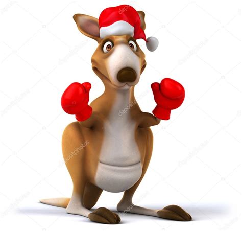 Christmas kangaroo boxer — Stock Photo ...