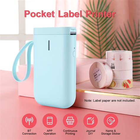 Portable Handheld Thermal Label Printer Wireless BT Label Maker Sticker ...