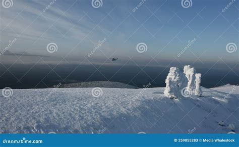 Bird S-eye View of the Snowy Mountains. Clip Stock Video - Video of ...