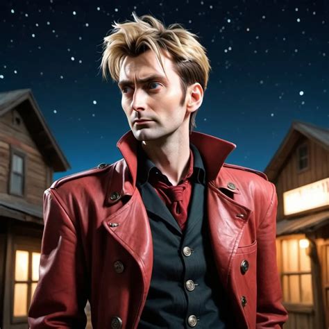 side view, Young adult David Tennant as Vash the Sta...