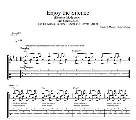 "Enjoy the Silence" · Tim Christensen || Guitar: Tab + Sheet music + Chords + Lyrics — Play Like ...