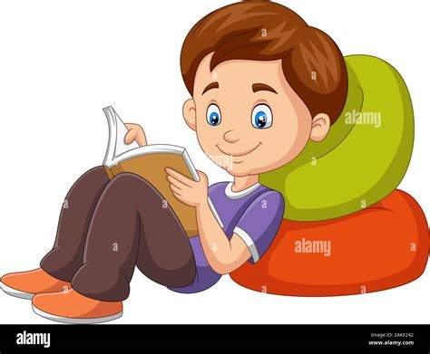 Cartoon boy reading a book Stock Vector Image & Art - Alamy