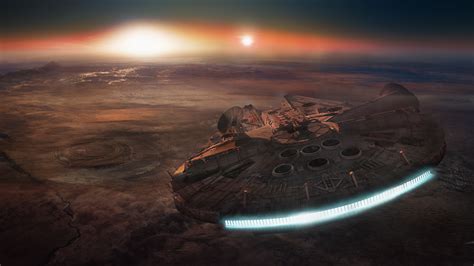 Millennium Falcon Over Tatooine by Pandazoic on DeviantArt