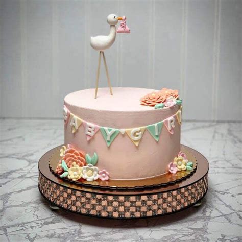 50 Stork Cake Design (Cake Idea) - March 2020 | Cool cake designs, Cake ...