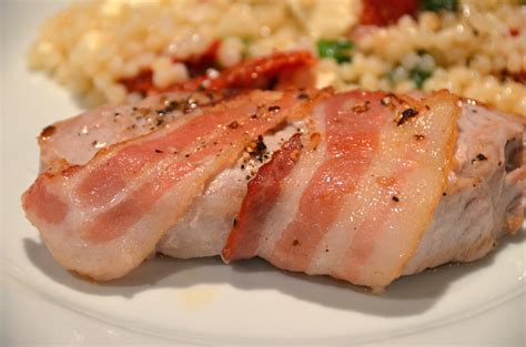 Bacon Wrapped Pork Loin Steaks With Lemony Giant Couscous. BRNS On Loud ...