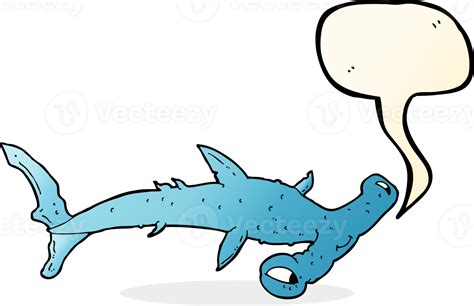 cartoon hammerhead shark with speech bubble 36483573 PNG