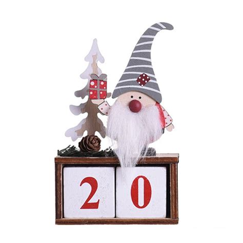 NUOLUX 1 Set Desktop Calendar Christmas Countdown Calendar Desktop Wood ...