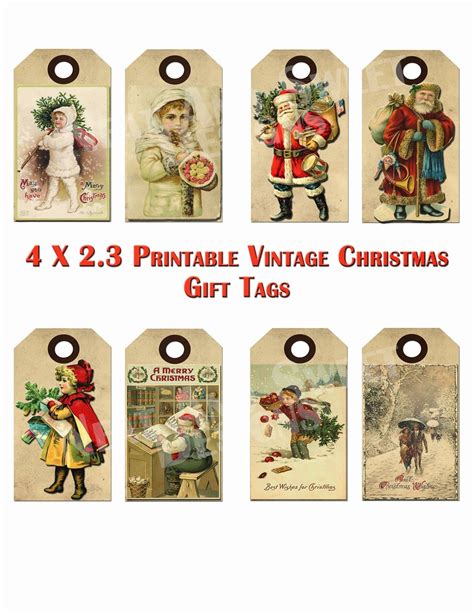 free printable vintage christmas tags - Google Search | Christmas gift tags printable, Vintage ...