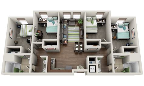 Student Apartment Floor Plans - floorplans.click