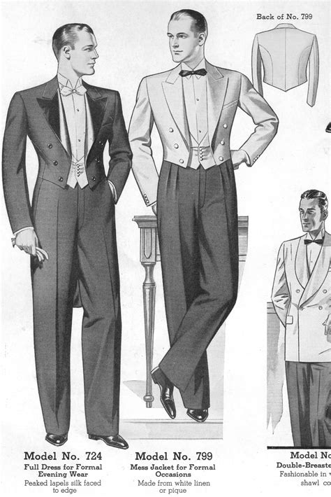 Classic Formal Attire 1930s from Chicago Woolen Mills 1936 Catalog | Mens fashion illustration ...