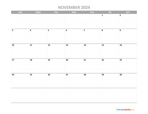 Printable Calendar November 2024 Monthly Best Latest Review of - Printable Calendar for 2024 Free