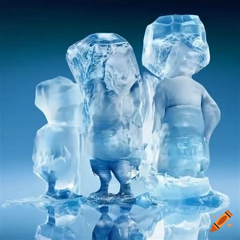 Ice sculptures of people on Craiyon