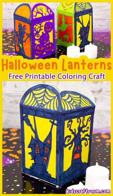 Easy Paper Halloween Lanterns For Kids (Free Printable) - Kids Craft Room