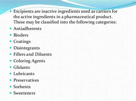 Excipients