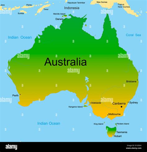 map of australian continent Stock Photo - Alamy