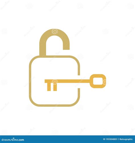 Key and Lock Vector Icon Logo Design Stock Vector - Illustration of isolated, code: 193304883