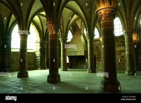 Mont saint michel abbey interior hi-res stock photography and images - Alamy