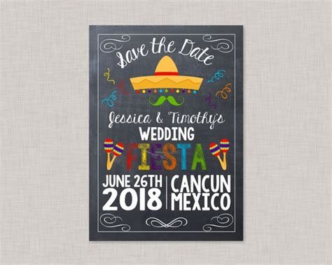 Fiesta Save the Date Chalkboard Fiesta Wedding Save the | Etsy