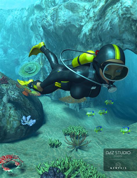 Scuba Diver for Genesis 3 Female(s) | Daz 3D