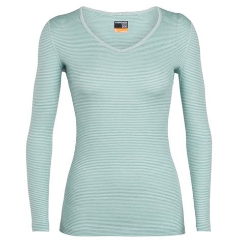 Icebreaker 200 Oasis Women's Long Sleeve V Baselayer - Dew/Arctic Teal ...