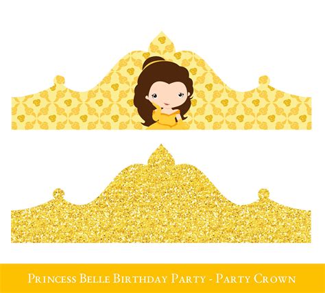 Belle Crown Printable Birthday Crown Crown Printable