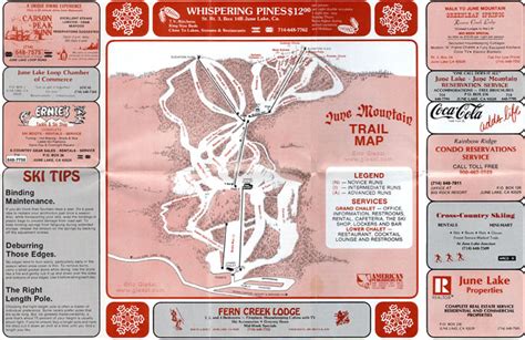 June Mountain 1981-82 Trail Map - California Ski Area History