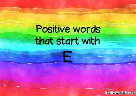 Positive Words That Start With E | Positive Words List