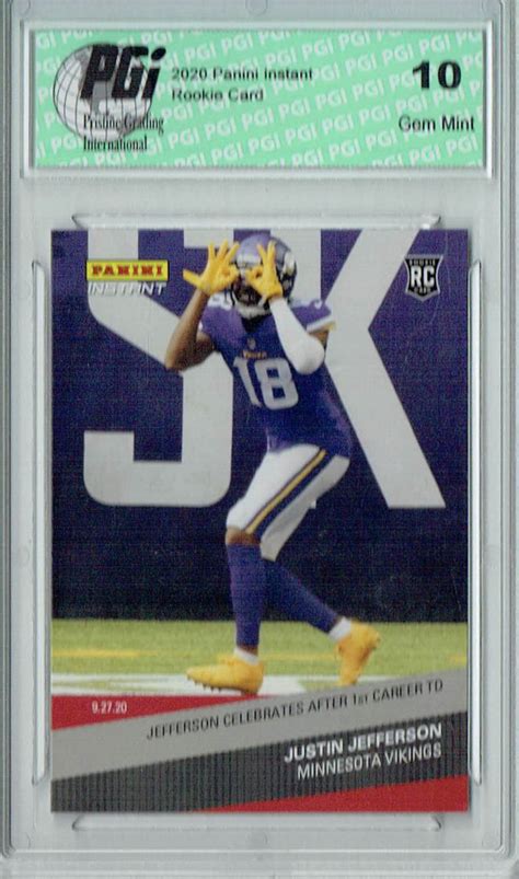 Justin Jefferson 2020 Panini Instant #40 1 of 225 Made Rookie Card PGI ...