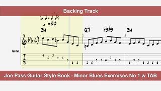 Joe Pass Guitar Style Book - Minor Blues Exercises No 1 W TAB - BACKING TRACK Chords - Chordify