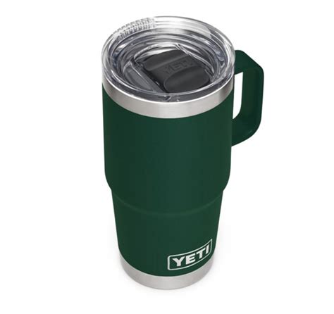 yeti-20-oz-travel-mug-with-handle-tumbler-cup-stronghold-lid-northwoods-green - The Cooler Box