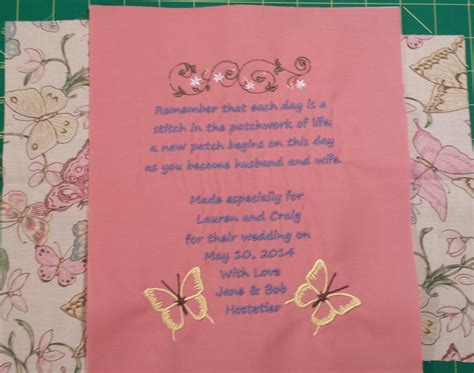 Ideas for a quilt label for a wedding quilt - Quiltingboard Forums