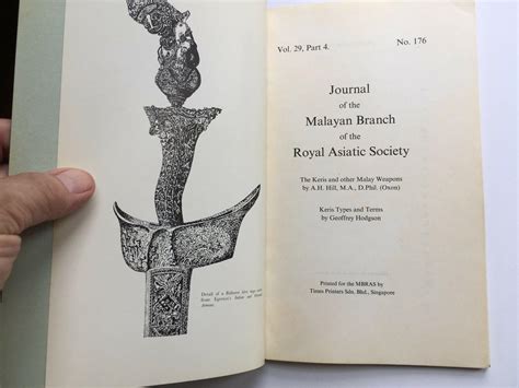 The Keris and Other Malay Weapons, A.H. Hill, Keris Types and Terms, G. Hodgson | #3771673775