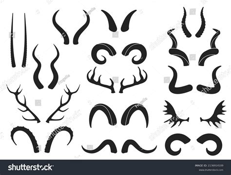 Animal Horns Silhouettes Antelope Ram Goat Stock Vector (Royalty Free) 2136914109 | Shutterstock