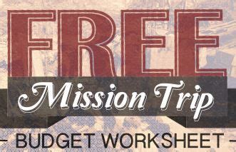 FREEBIE: Mission Trip Budget Spreadsheet | Budget spreadsheet, Missions ...