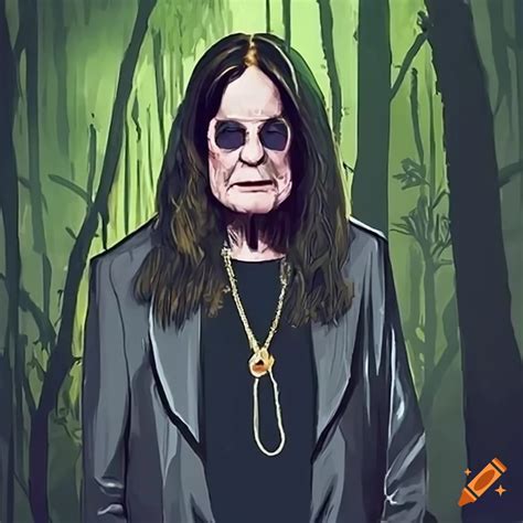 Ozzy osbourne in a forest on Craiyon